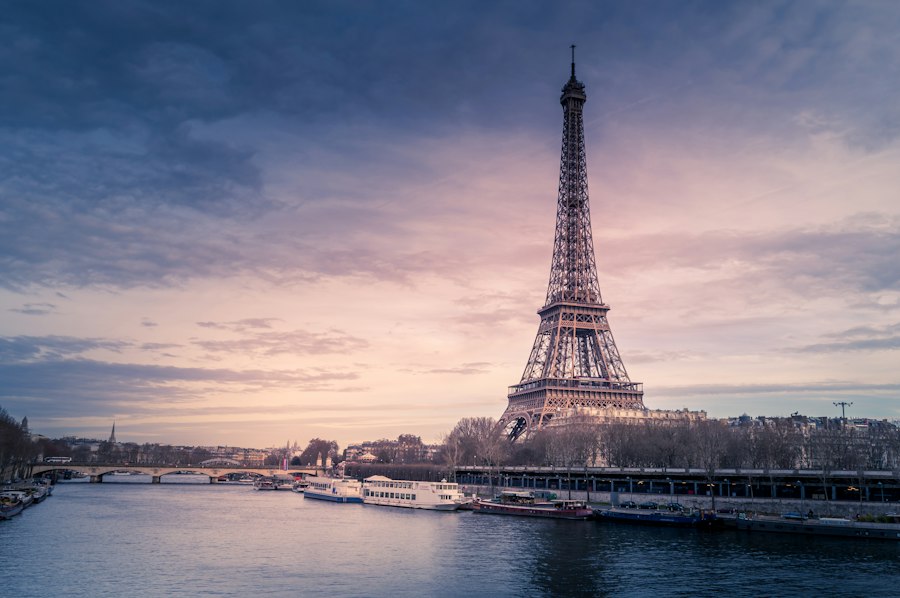 Eiffel Tower and the Seine in Paris